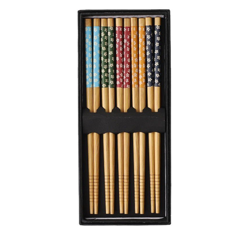 5 pares de pauzinhos japoneses para sushi, antiderrapantes, reutilizáveis, chineses, utensílios de mesa, presente, ferramentas de cozinha