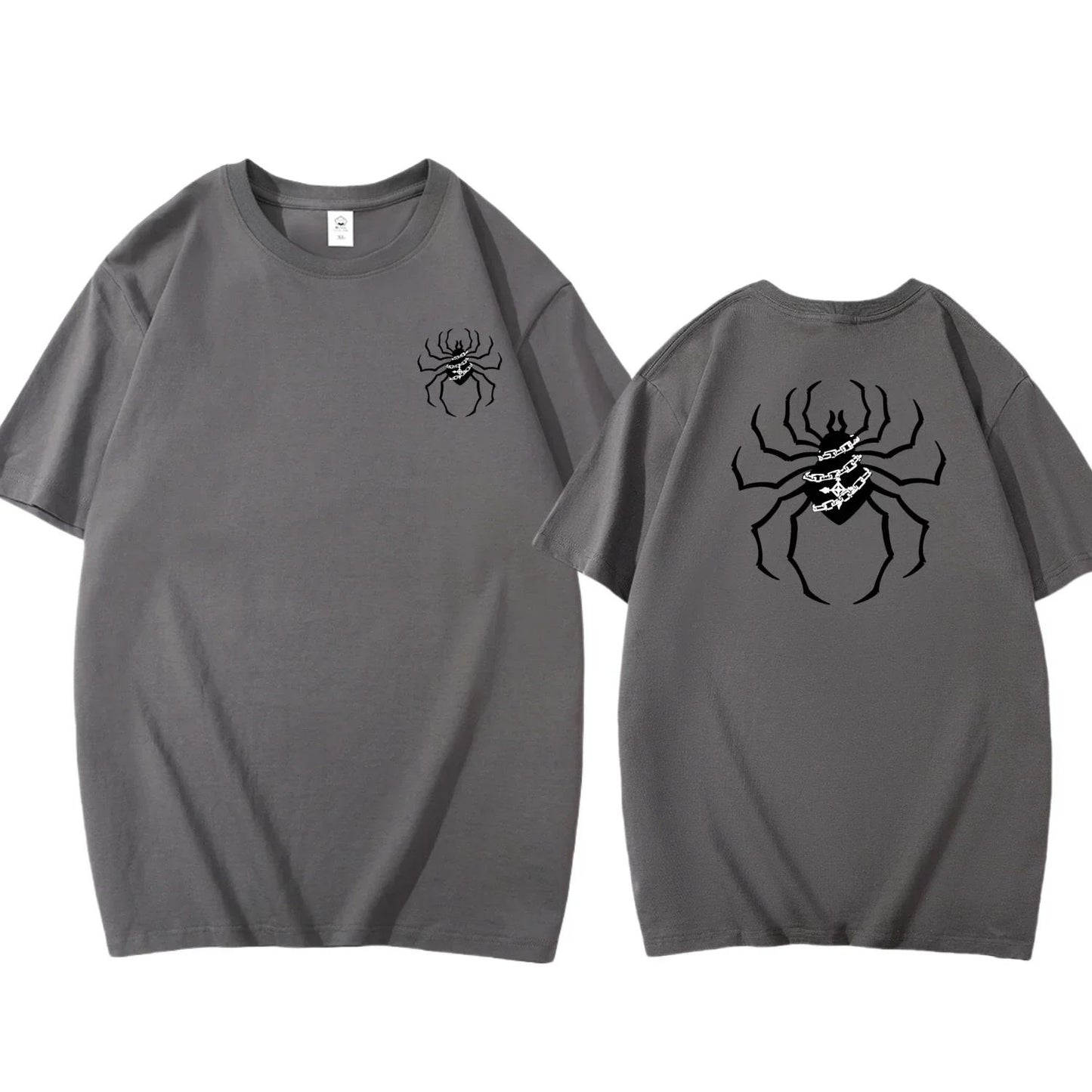 Pure Cotton Men's t shirt Y2k Spider Print T-shirt Casual Street Loose Women's T-shirt vintage graphic t shirts for men