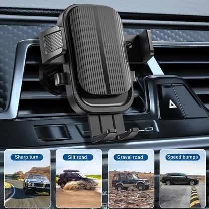 Suporte de Telefone para GPS de Saída de Ar Veicular Rotação 360° Gancho Espiral Universal para Saída de Ar Suporte Veicular por Gravidade para Smartphones de 4.7-7.2 polegadas