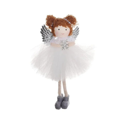 Christmas plush antlers angel girl pendant Christmas tree pendant creative doll pendant gift
