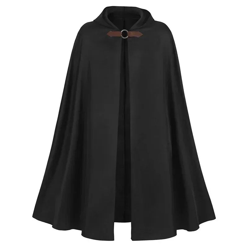 Adult Unisex Short Renaissance Hooded Cape Velvet Archer Hunter Cloak Victorian Capelet Medieval Hobbit Halloween Costume