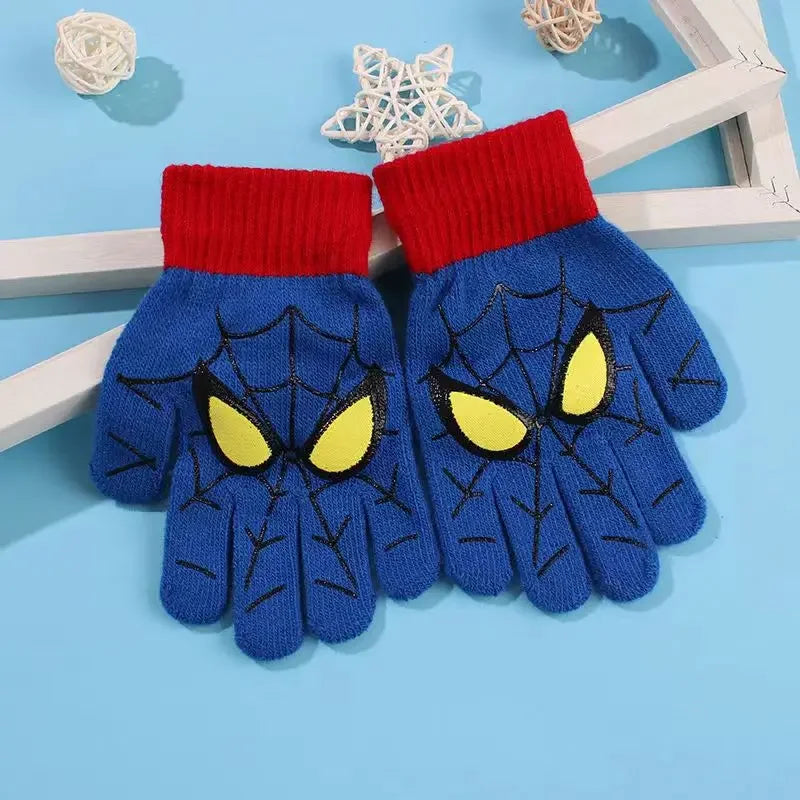 Luvas Quentes Infantis de Inverno Homem-Aranha Marvel Luvas de Malha Desenho Animado Anime Marvel Decoração Fofa Presentes de Natal para Crianças Em Estoque