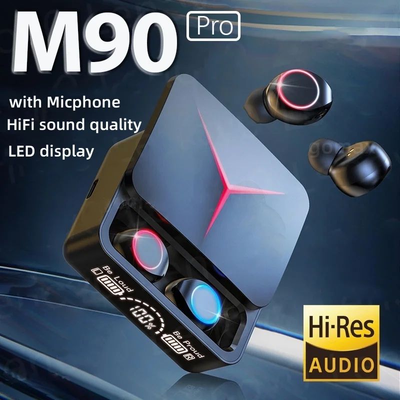 M90 Fones de ouvido sem fio TWS Bluetooth controle de toque fones de ouvido esportivos fones de ouvido Hifi estéreo para jogos com microfone para smartphone