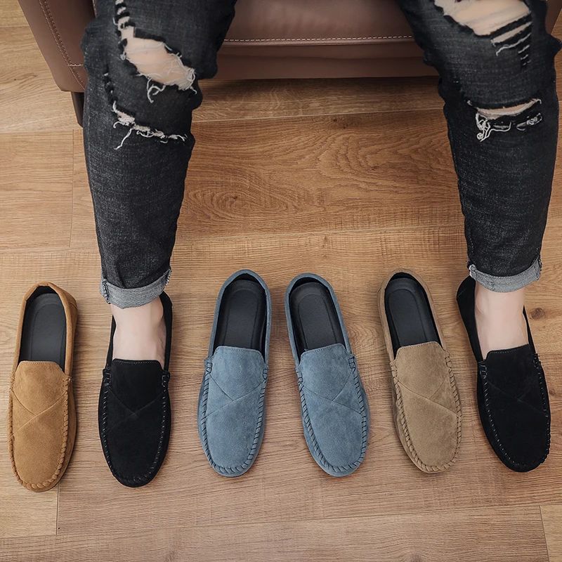 Fashion Suede Men Casual Shoes Male Lazy Shoes Breathable Comfort Slip-on Mens Driving Shoes Luxury Brand Loafers Moccasins