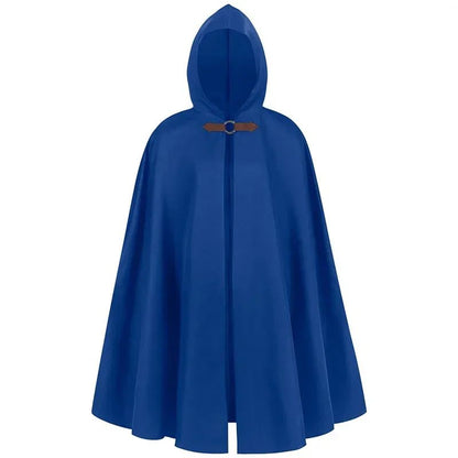 Adult Unisex Short Renaissance Hooded Cape Velvet Archer Hunter Cloak Victorian Capelet Medieval Hobbit Halloween Costume