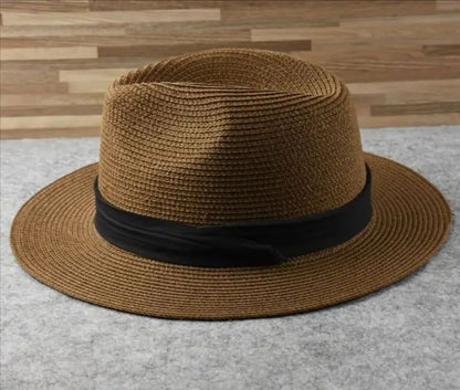 Chapéus de Sol Grandes Oversize para Homens Mulheres Praia Panamá Aba Larga Chapéu de Palha Senhora Chapéus de Sol de Verão Plus Size Chapéu Fedora 55-57cm 58-60cm