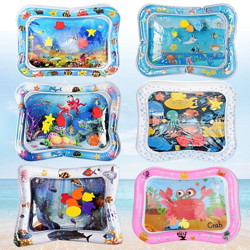 Almofada de Atividades Aquáticas Criativas para Bebês Tapete Inflável para Barriga para o Desenvolvimento Sensorial Brinquedos de Atividades Aquáticas para Bebês e Crianças Pequenas
