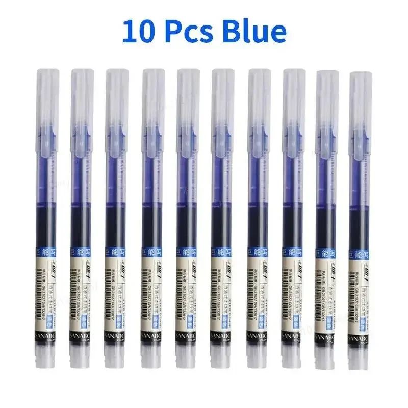 10/20PCS High Quality Needle Type Gel Pens Black Blue Red Ink Straight Liquid Pen  Stationery School & Office Supplies