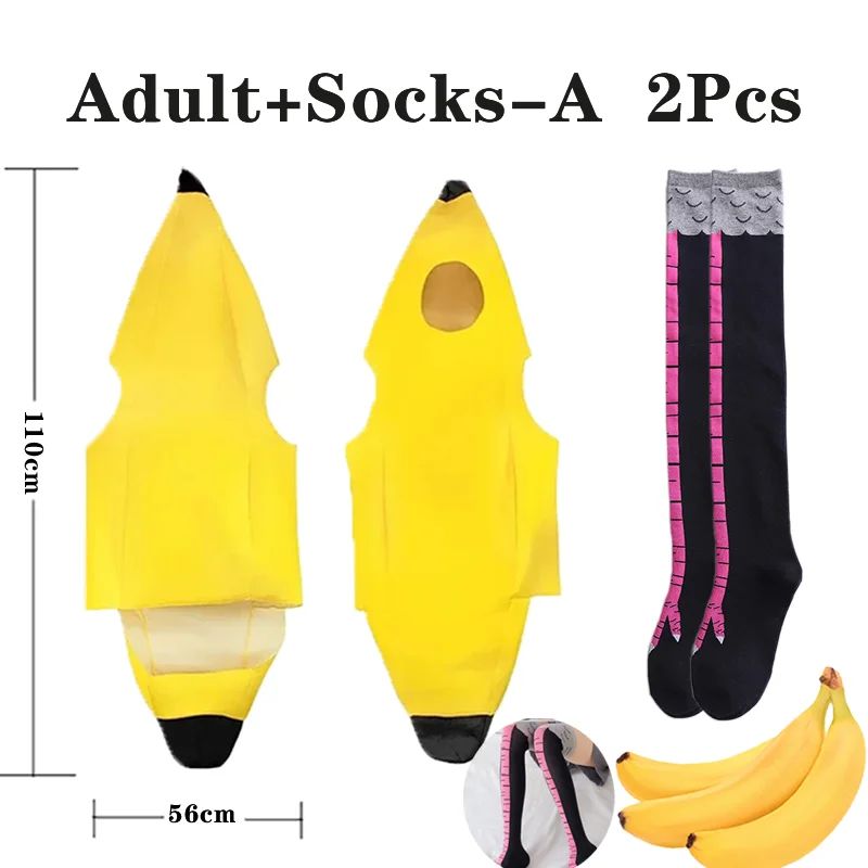 Child/Adult Banana Cosplay Halloween Christmas  Costumes Performance Costume Fruit Banana Costume Performance  Costume