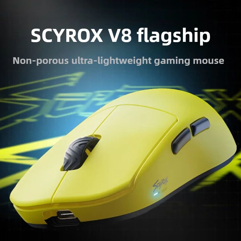 [EM ESTOQUE] SCYROX V8 8K Mouse Gamer Ergonômico com Fio e Sem Fio Ultraleve 36g PAW3950 E-Sports PC Gamer Acessório