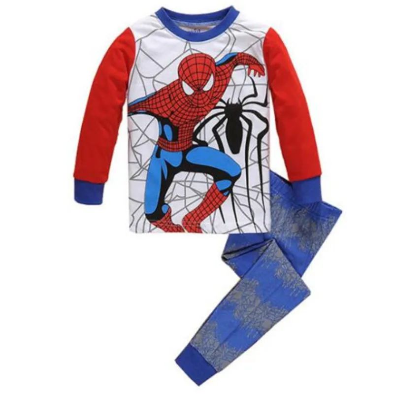 2Pcs/set Spiderman Kids Pajamas for Toddlers Boys Superhero Hulk Cosplay Long Sleeve T Shirt Pants Homewear Pyjamas Suit