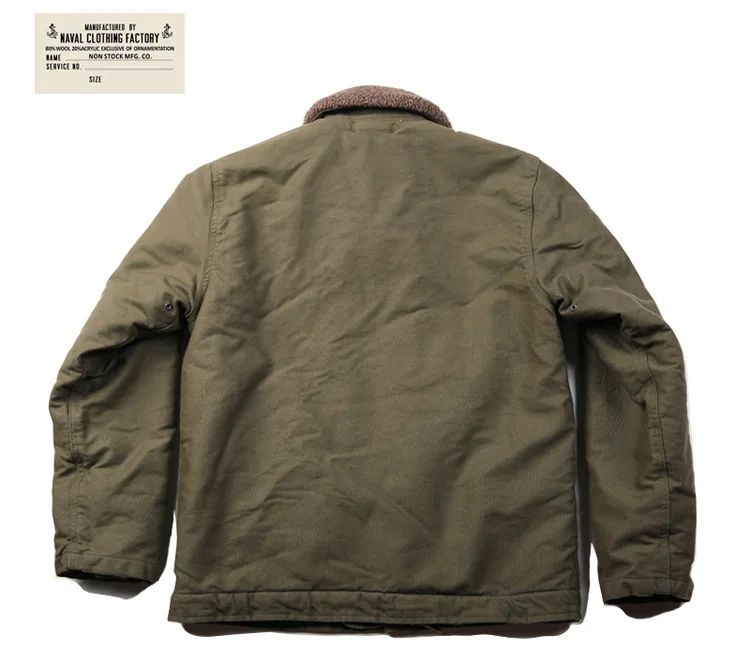 NON STOCK USN N-1 Deck Jacket Sherpa Lining Military Style Men Warm Coat 3 Colors