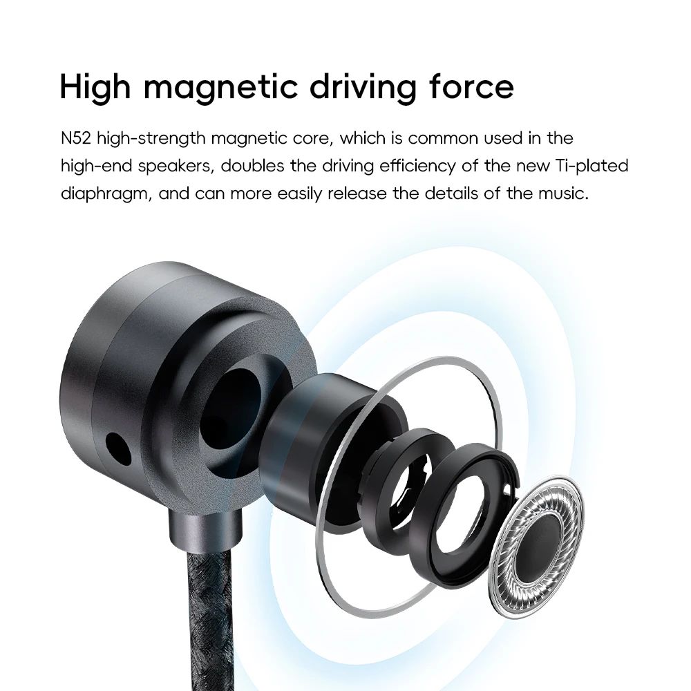Fone de ouvido HiFi HiBy Yves 6mm Micro-dinâmico banhado a titânio, Driver de alta magneticidade, Câmara de baixa ressonância, Isolamento de ruído, Amigável à pele
