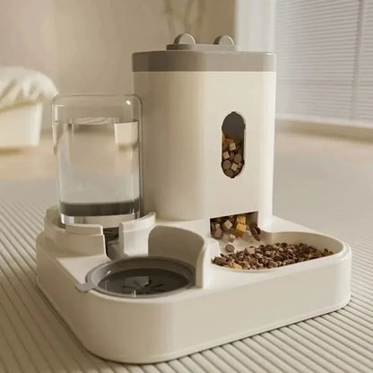 Comedouro Automático para Cães Gatos com Bebedouro Grande Capacidade Armazenamento de Ração Dispensador de Comida Acessórios para Filhotes e Pets