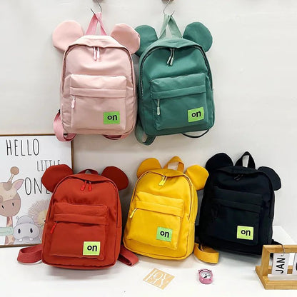 Mochila infantil fofa estilo novo para meninos e meninas estudantes do jardim de infância mochila escolar casual de cor sólida