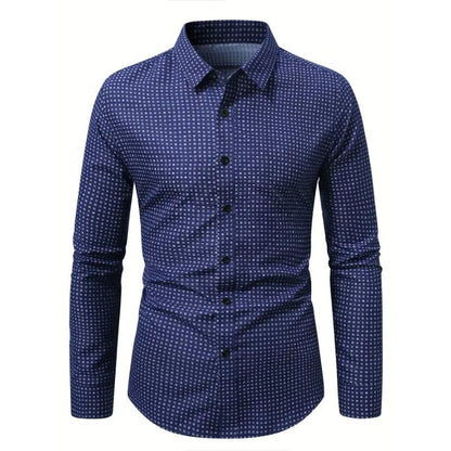 Bolubao Men Shirt Brand New Men's Fashion Polka Dot Long Sleeve Elastic Shirt Four Season Smart Casual Male Shirts