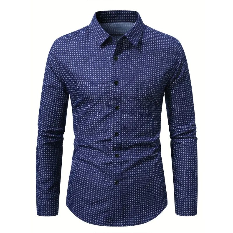 Bolubao Men Shirt Brand New Men's Fashion Polka Dot Long Sleeve Elastic Shirt Four Season Smart Casual Male Shirts