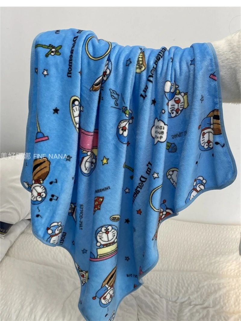 Desenho Animado Doraemon Cobertor de Flanela Macio Confortável Manta para Dormir Estilo Japonês Cobertor para Soneca Colcha para Quarto Menina Crianças