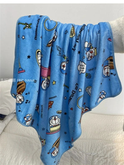 Desenho Animado Doraemon Cobertor de Flanela Macio Confortável Manta para Dormir Estilo Japonês Cobertor para Soneca Colcha para Quarto Menina Crianças