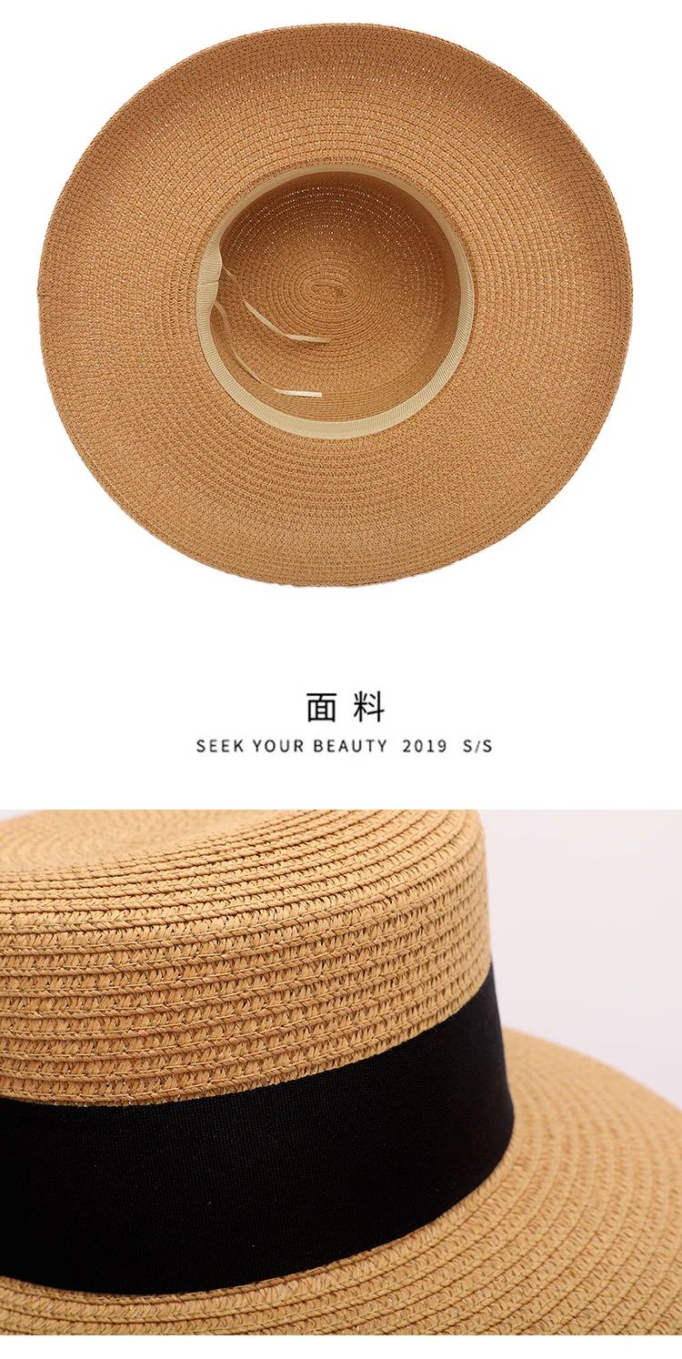 Summer Flat Bonnet, Big Eaves Fisherman Cap, Japanese Hepburn Style, Handmade Women Beach Holiday Fold Temperament Sun Hat