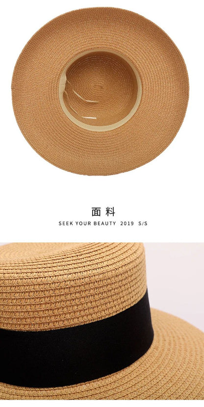 Summer Flat Bonnet, Big Eaves Fisherman Cap, Japanese Hepburn Style, Handmade Women Beach Holiday Fold Temperament Sun Hat