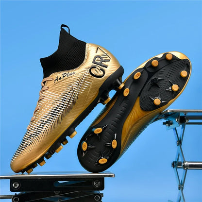 New Men Soccer Shoes Long Spikes Outdoor Sport Training Football Boots Cleats Adult Non Slip Boys Breathable Match Comfortable
