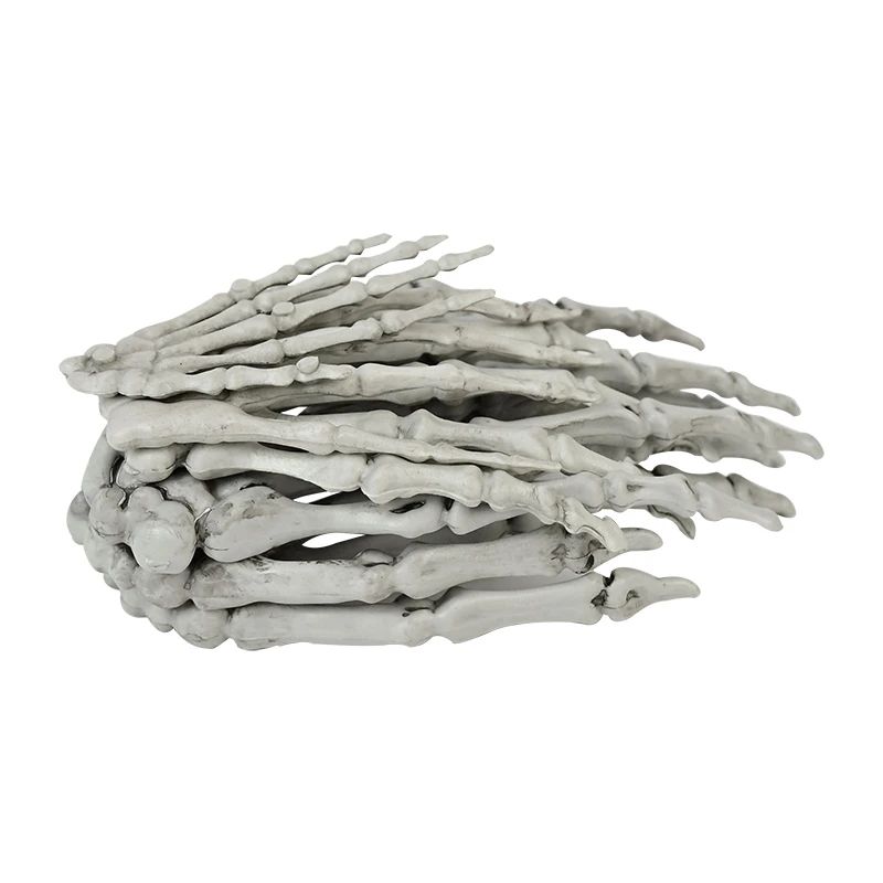 1 Pair Of Halloween Skeleton Hands Haunted House Bar Party Plastic Horror Props Dummy Hands Bones Halloween Scene Decor Supplies