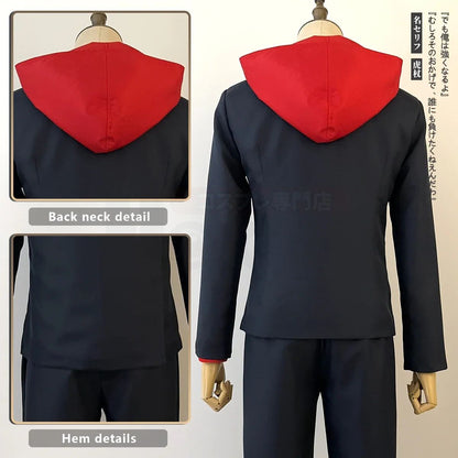 Halloween Holoun Jujutsu Jjk Manga Anime Itadori Yuji Cosplay Kostuum Pruik Jasje Broek Uniform Rose Net Synthetische