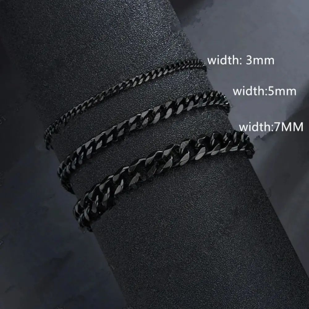 Nova Pulseira Masculina Corrente Cubana Moderna 3mm 5mm 7mm Clássica de Aço Inoxidável Para Homens Mulheres Joia Festa Presente