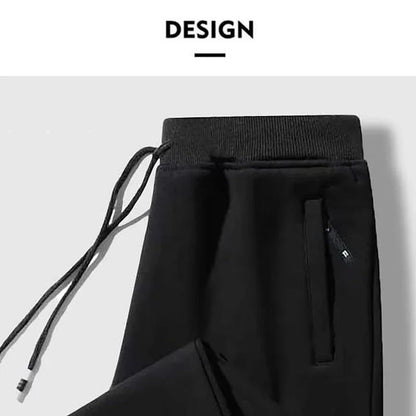 2025 New Men Loose Sweatpants Casual Elastic Drawstring Pants Male Elastic Waist Soft Casual Ankle Band Zipper Pockets Trousers