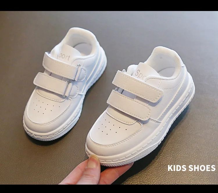 Children's White Shoes Spring and Autumn Kid's Sports Shoes Anti slip Lightweight Boys Board Shoes Soft Sole Baby Casual Shoes