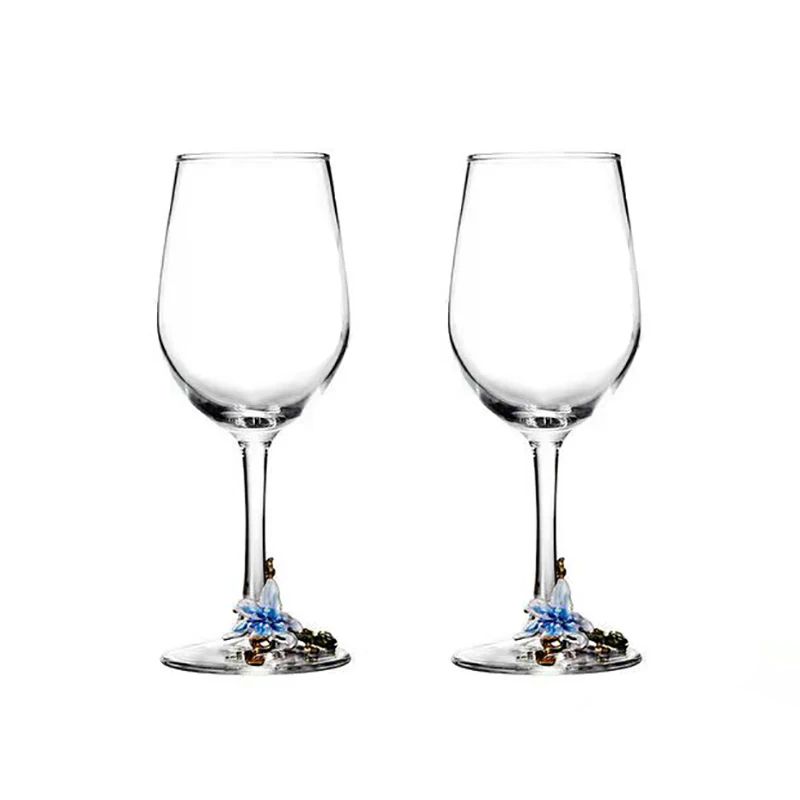 Taças de Cristal Criativas com Esmalte para Champagne Conjunto de Taças de Luxo Taças de Vinho Taça Vintage para Beber