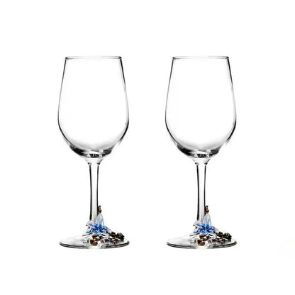 Taças de Cristal Criativas com Esmalte para Champagne Conjunto de Taças de Luxo Taças de Vinho Taça Vintage para Beber