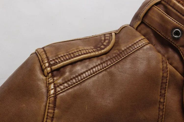 Thick Warm Cashmere Men Outwear Fleece Fur Collar Windbreaker Coats Men's Military Tactical Leather Jackets Long Jacket Men