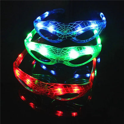 Disney Spiderman Glowing Glasses Marvel Anime Figure LED Flashing Glasses Sunglasses Cartoon Children's Party Toys Boys Gifts