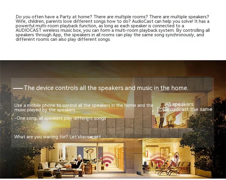 AudioCast M5 Sem Fio Wifi Music Audio Streamer Receiver Audiocast Ieast pPlayDLNA Para Adaptador de Música de Áudio Airplay Multi Room