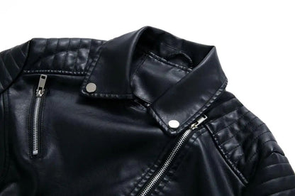 Black Women Faux Leather Jacket Spring Autumn Zipper Casual Pu Coat Female Biker Outerwear Ladies Clothes S-XXXL