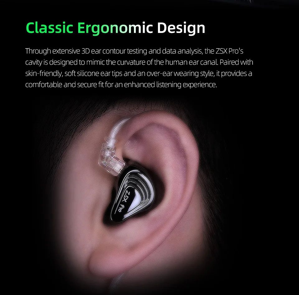 KZ ZSX Pro 5BA+1DD 12mm Drive Hybrid Drive Unit Earphones HIFI Music Earbuds Sport Game Headsets 2PIN Replaceable Cable ZSXPRO