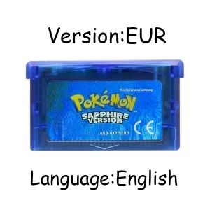 Jogo GBA Série Pokémon Cartucho de Videogame 32 Bits Cartão de Console Pokémon Emerald FireRed LeafGreen Ruby Sapphire Multi-idioma