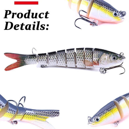 Isca de Pesca Articulada Slow Sinking Biônica Segmentada 10cm/12.4g Wobble Tackle para Pesca de Água Doce Salgada 5/3/1Pcs