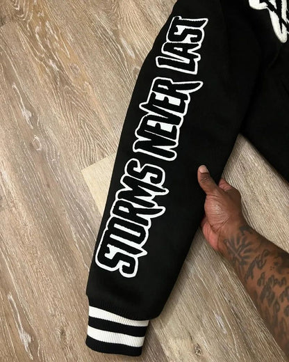 Retro Gothic Alphabet Embroidery Oversized Motorcycle Uniform Baseball Uniform Men's Y2K New Trend Harajuku Hip-Hop Joker Jacket