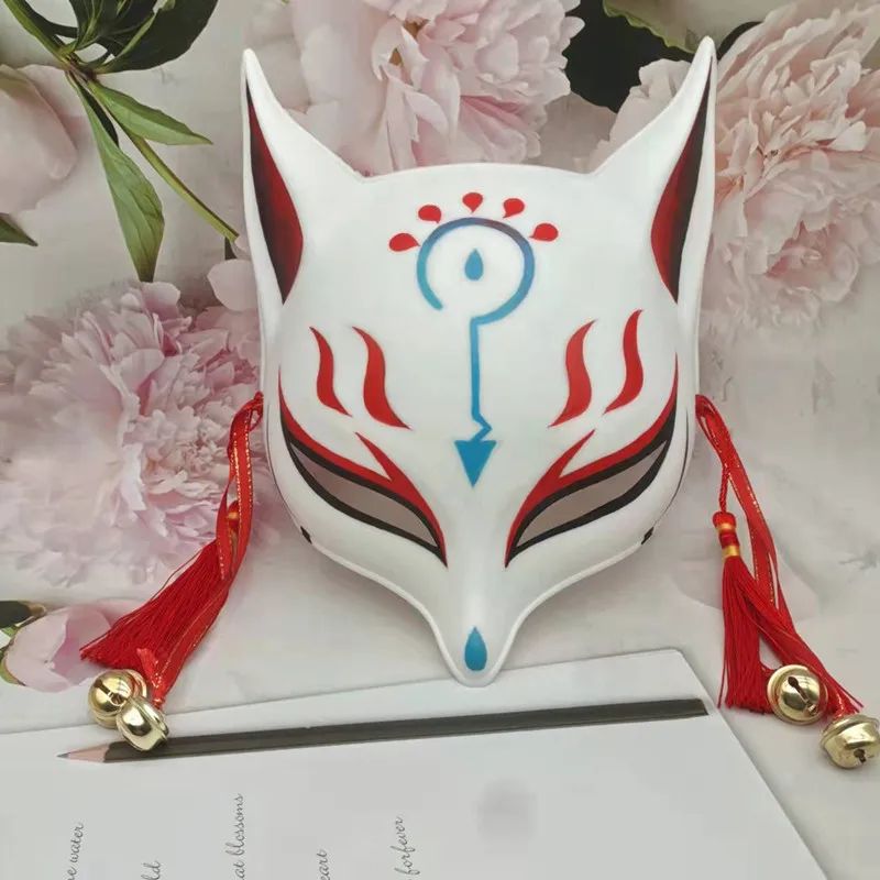 Japanese Style Half Face Hand Painted Fox Mask Men And Women Masquerade Halloween Festival Cosplay Prop High Quality