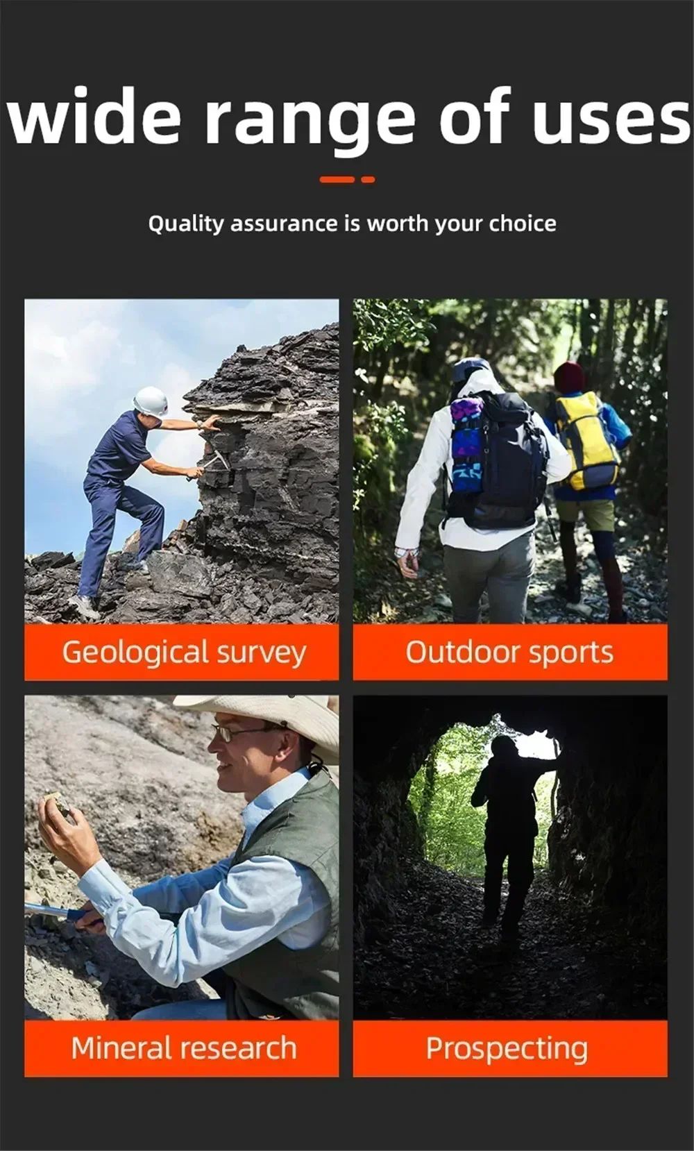 Ferramenta Manual Profissional em Aço de Alto Carbono Martelo Geológico de Acampamento Forjado Integrado Martelo Unha Ferramentas Multifuncionais
