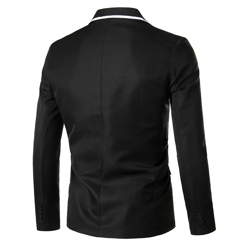 Cross-Border Color Block Single Suit 2024 Men's Casual Western-Style Long Sleeve Slimming Business Jacket Smooths Your Silhouett
