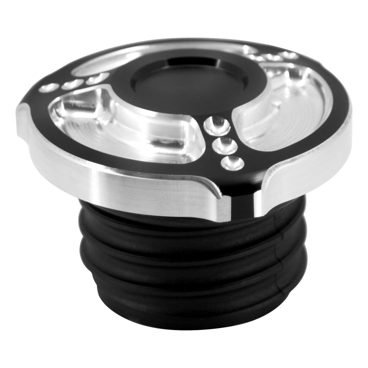 Tampa de combustível/óleo cromada preta para motocicleta Harley Sportster 883 1200 XL XR Iron Dyna Touring Softail FLHR