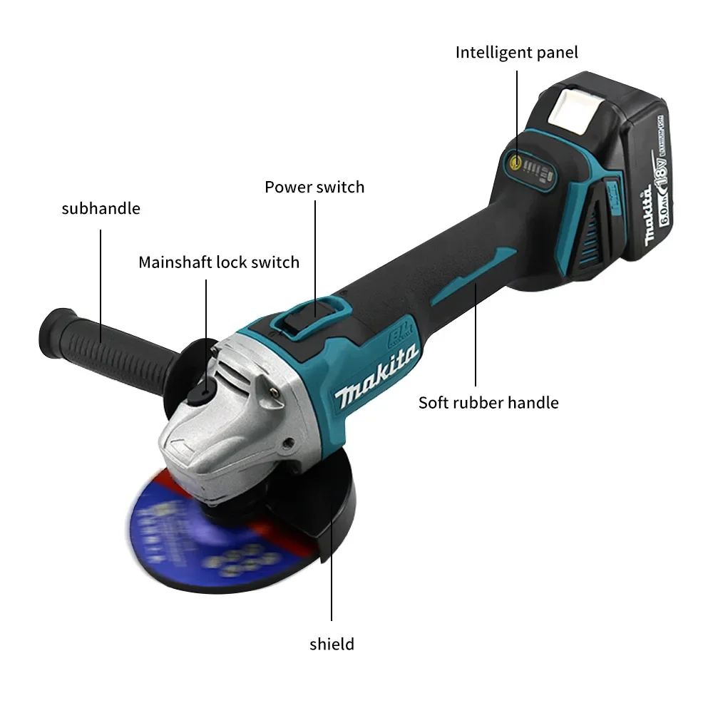 Esmerilhadeira Angular Sem Fio Makita DGA404 18V 125mm - Elétrica Recarregável Sem Escovas Para Corte de Metal/Pedra (Sem Bateria)