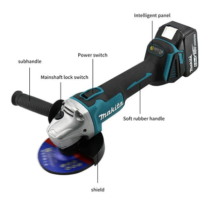 Esmerilhadeira Angular Sem Fio Makita DGA404 18V 125mm - Elétrica Recarregável Sem Escovas Para Corte de Metal/Pedra (Sem Bateria)