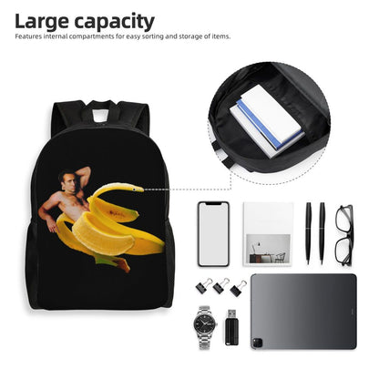 Custom Nicolas Cage Meme Laptop Backpack Women Men Basic Bookbag for College School Student Funny Bags