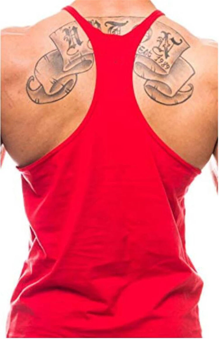 Gym Bodybuilding Fitness Vests Mens Running Sport Cotton Tank Tops Summer Breathable Sleeveless Y Back Suspender Belt Undershirt