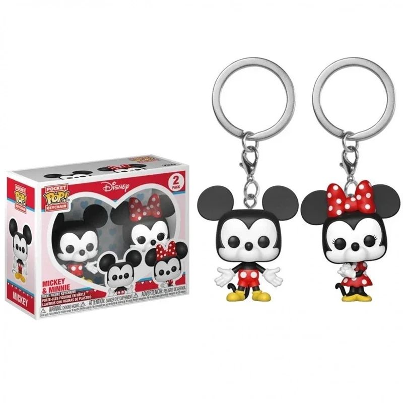 Novos 22 Estilos Funko Pocket Pop Chaveiros Mickey Mouse Minnie Pato Donald Stitch Angel Elvis TIKI Lilo Scrump Bonecos de Vinil
